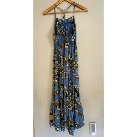 NWT Free People Heat Wave Floral Print Maxi Dress Small Blue - Picture 6 of 9